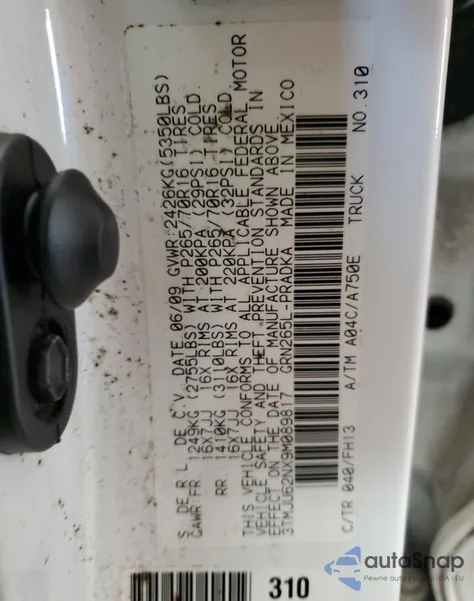 2009 Toyota Tacoma Double Cab Prerunner из США, поврежденный, VIN 3TMJU62NX9M089817